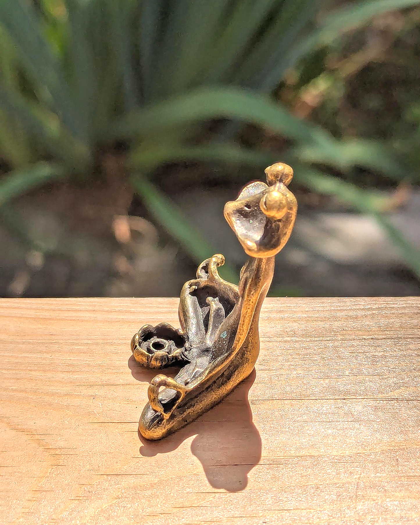 Zen Frog Brass Incense Stick Holder