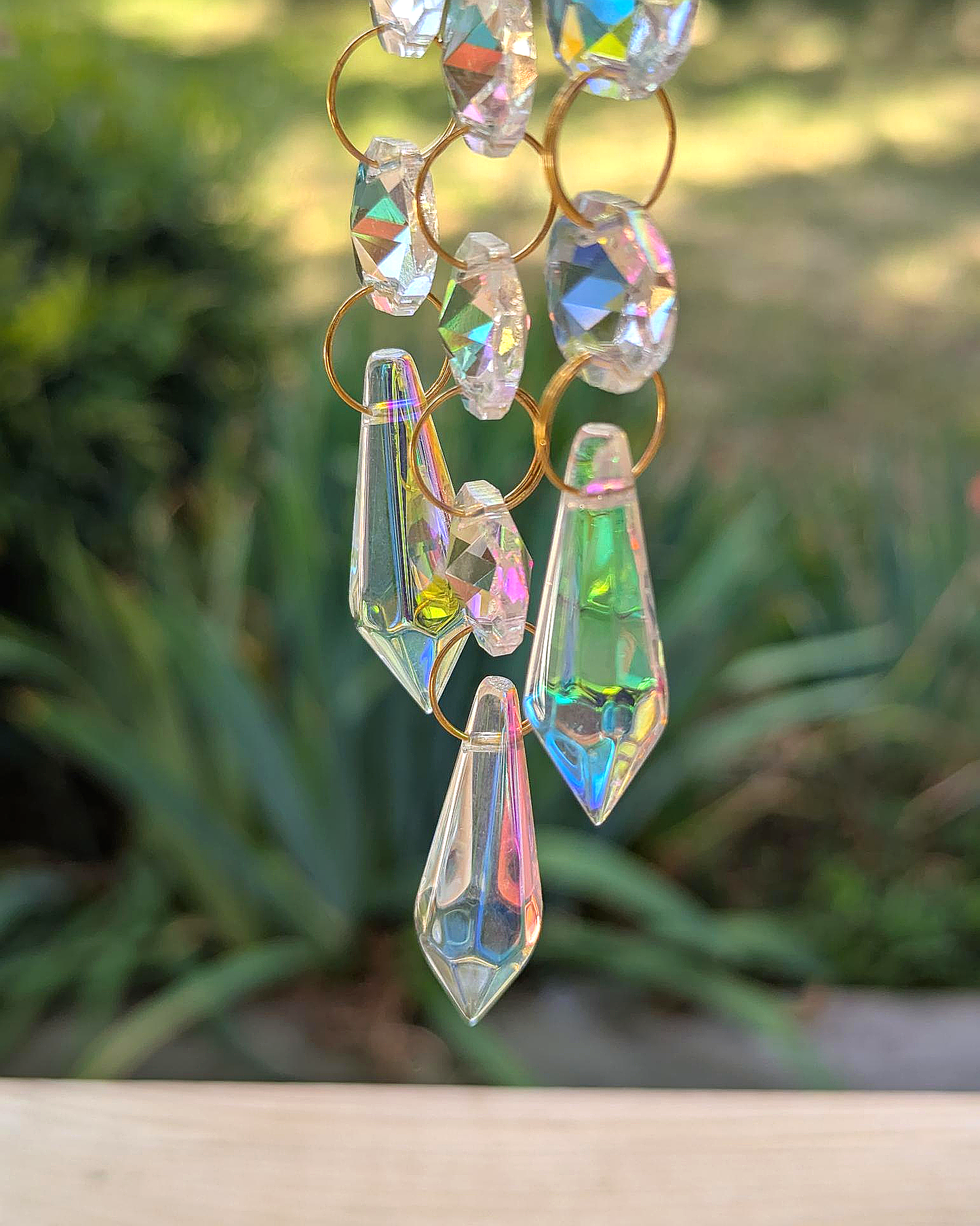 Sun Crystal Light Catcher with Multicolor Hanging Gems