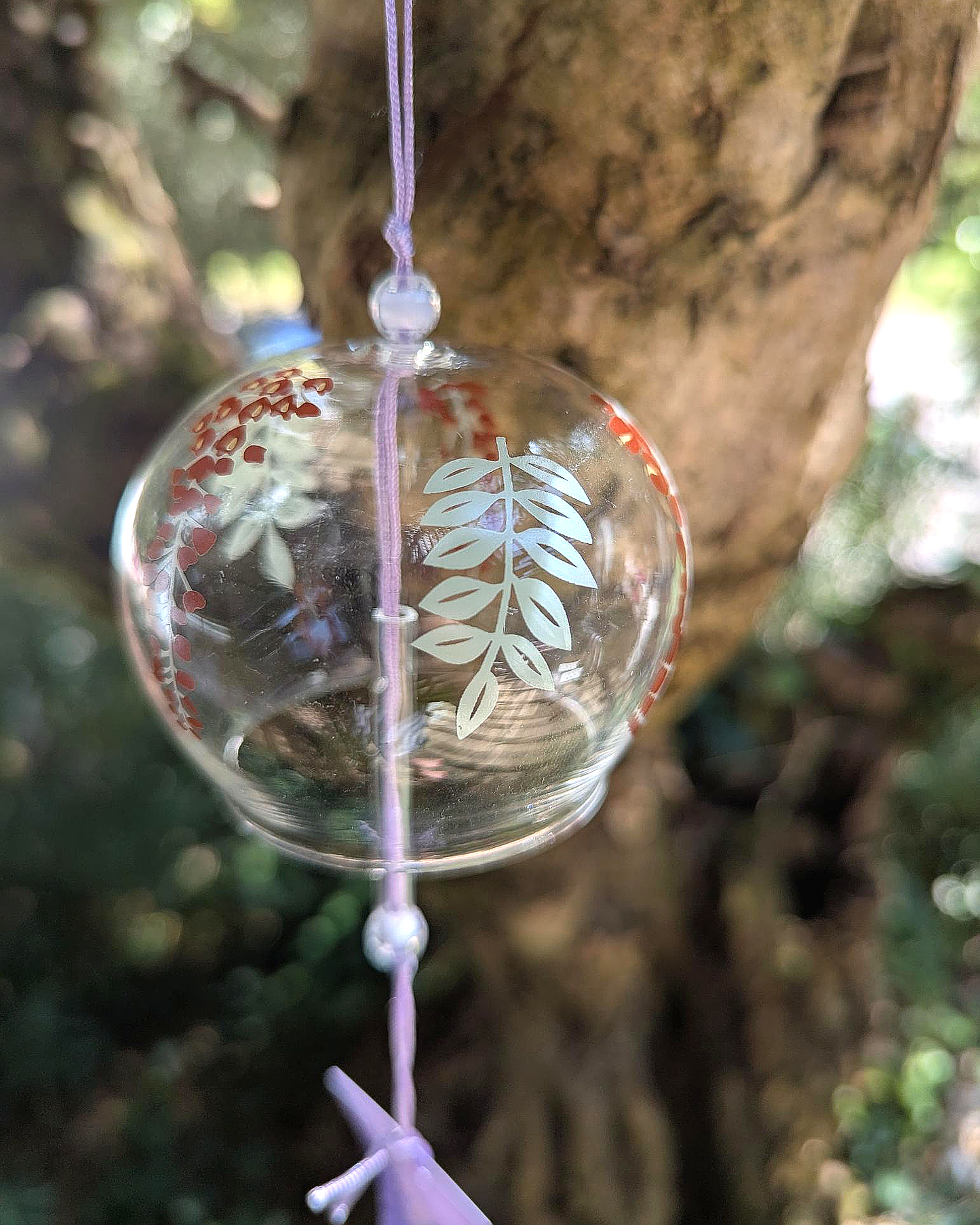 Purple Floral Glass Wind Chime
