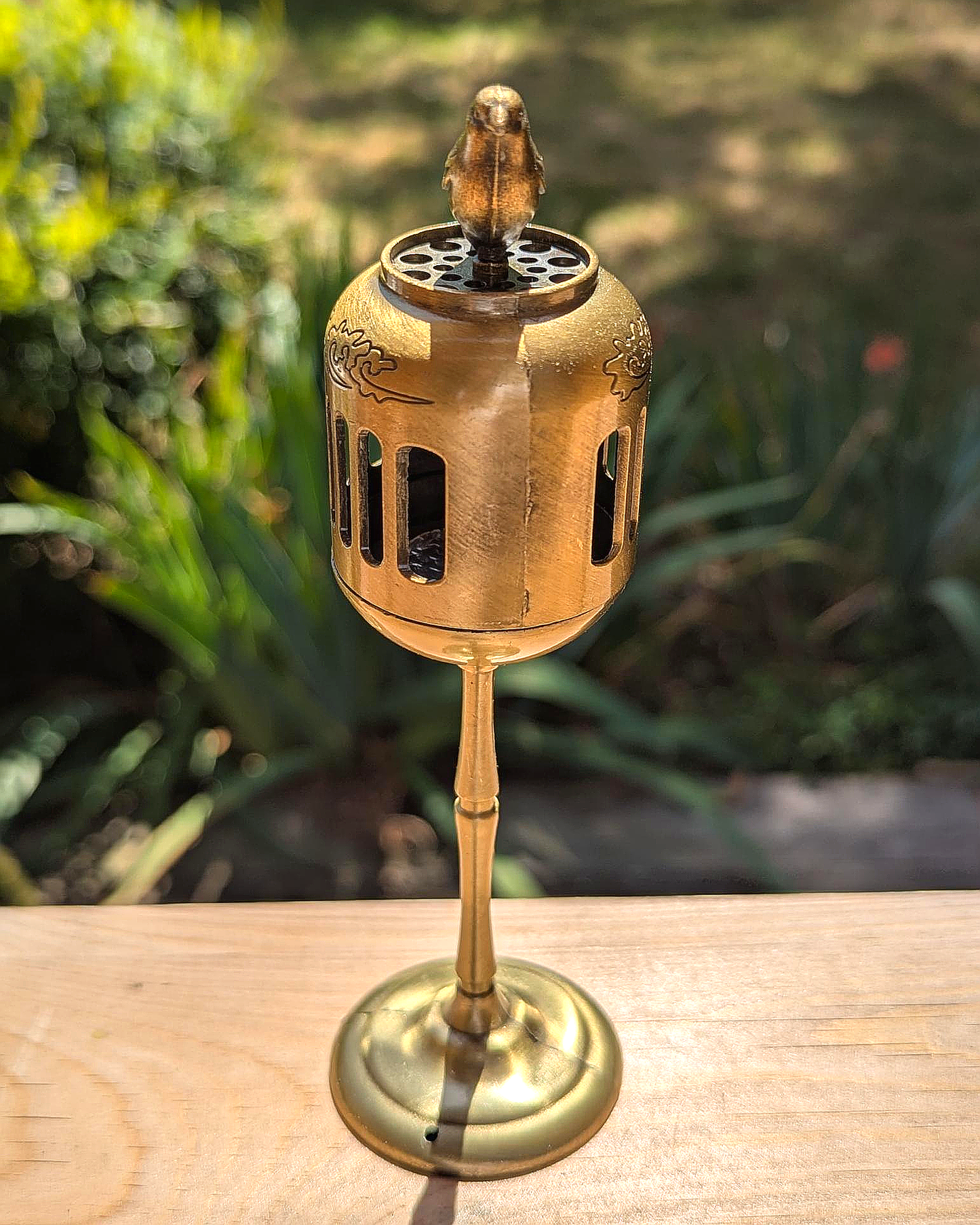 Bird Cage Incense Holder with Perched Bird Stand