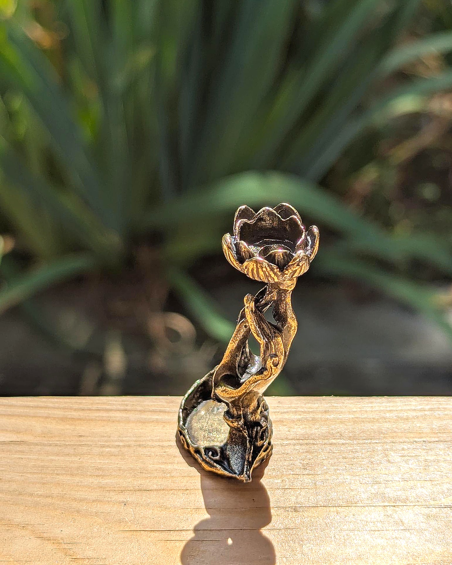 Hand Holding Flower Backflow Incense Holder