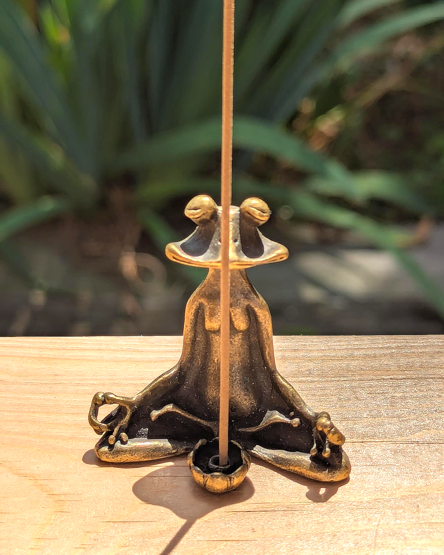 Zen Frog Brass Incense Stick Holder