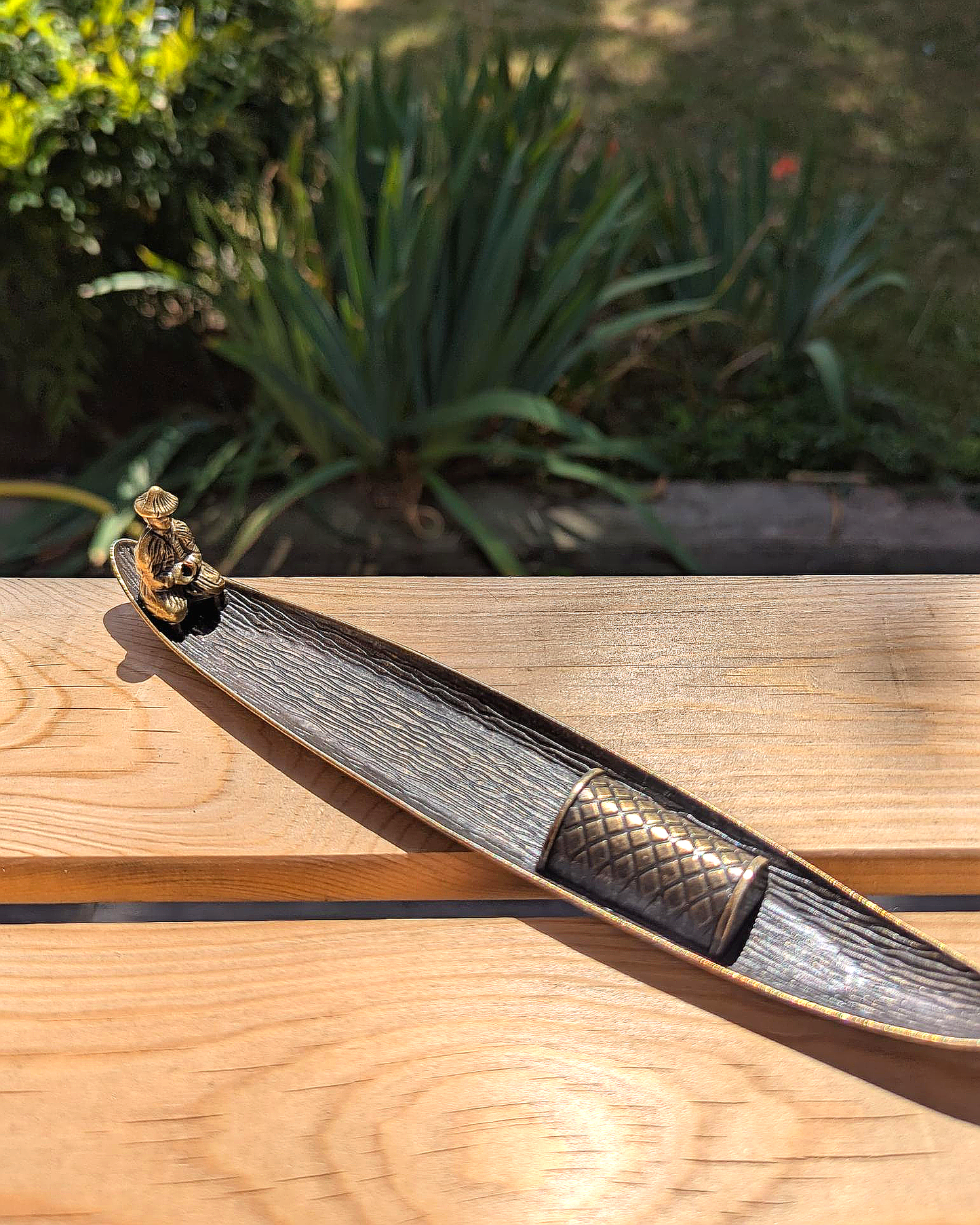 Fishing Boat Incense Holder with Rowing Fisherman