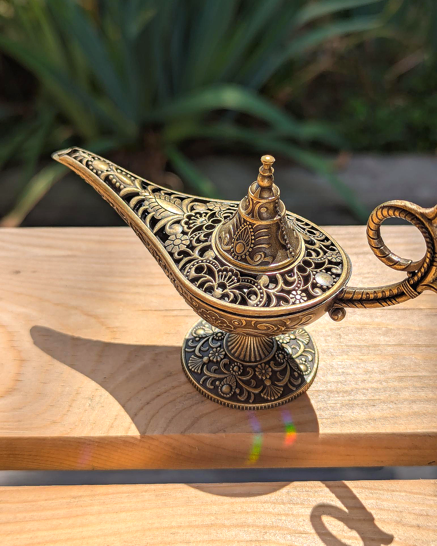 Magic Lamp Incense Holder with Ornate Lid