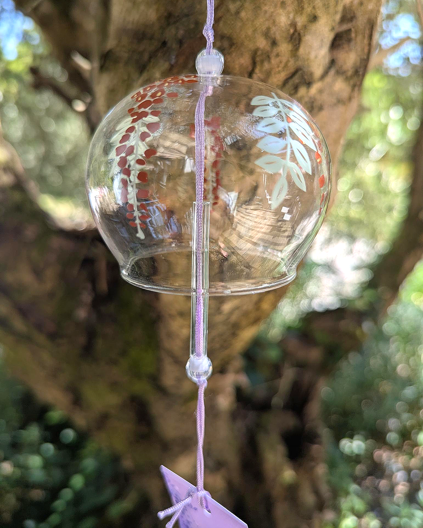 Purple Floral Glass Wind Chime