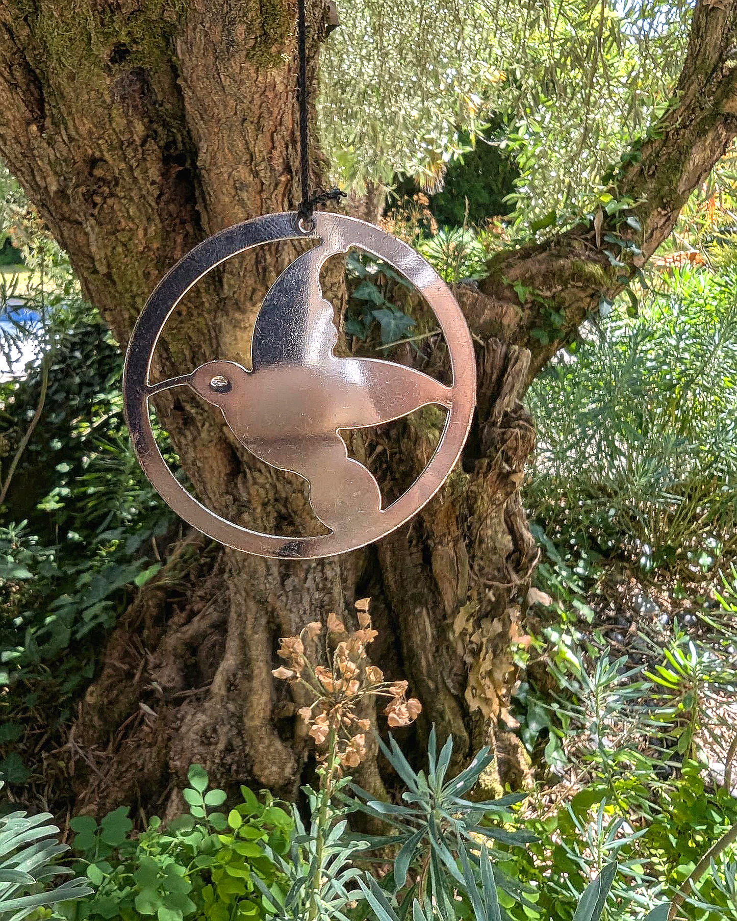 Silver Bird Wind Chime with Four Bells