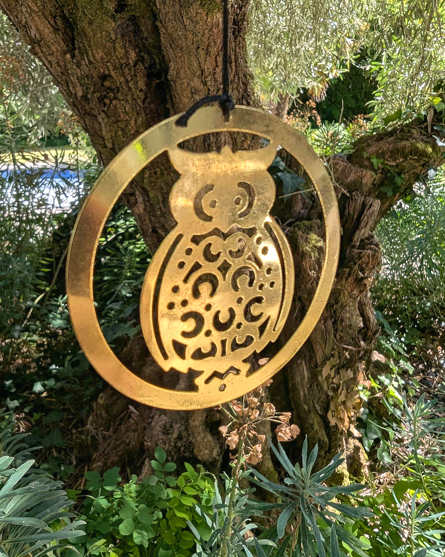 Golden Owl Wind Chime with Four Bells